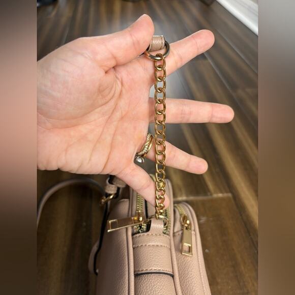 Adjustable Strap Chain Zipper Beige Crossbody Bag Purse Handbag - Picture 11 of 15
